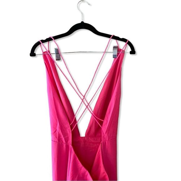 Superdown Lucinda Strappy Maxi Dress in Hot Pink strappy wedding party Revolve - Picture 4 of 12